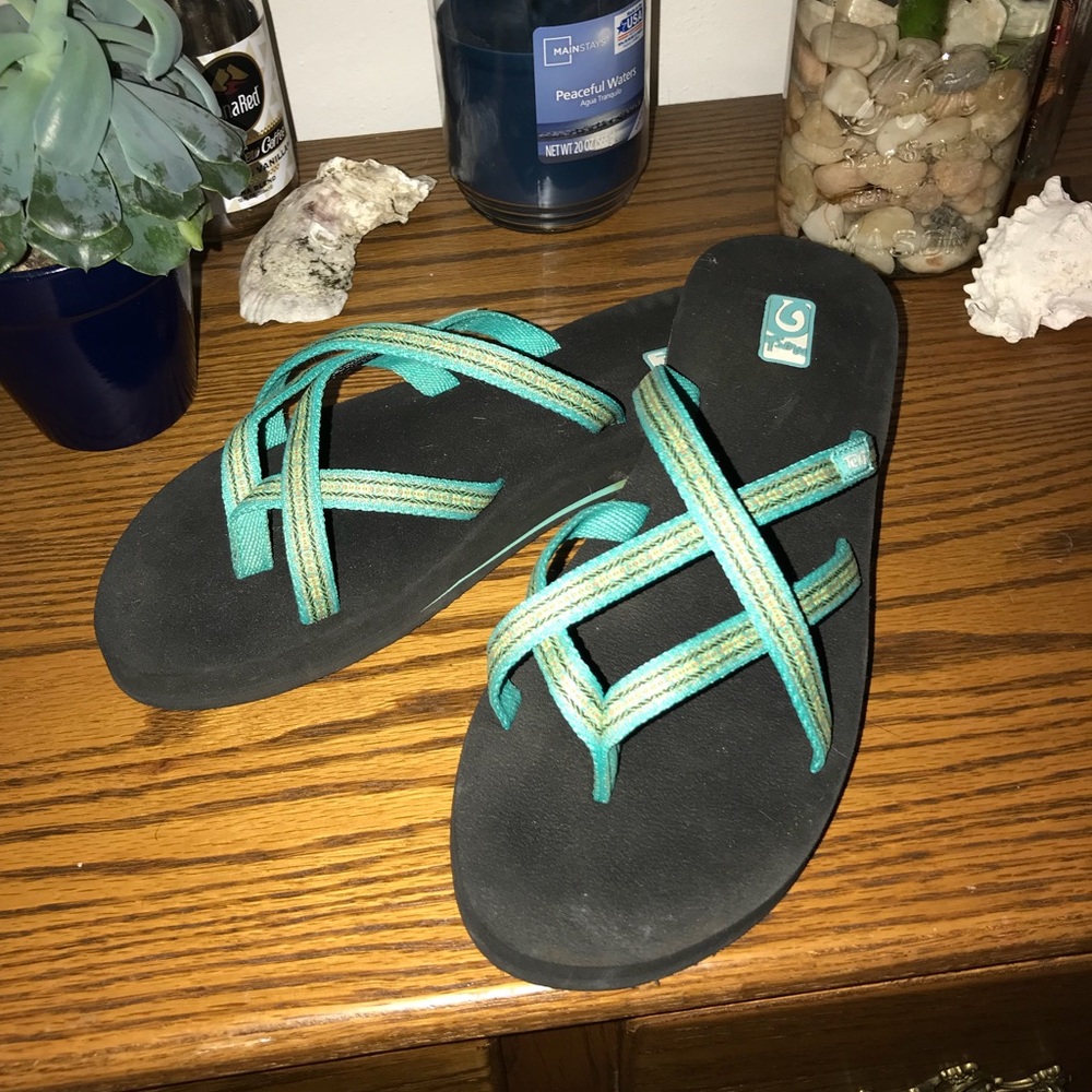 Turquoise Strappy Mush Shoes
